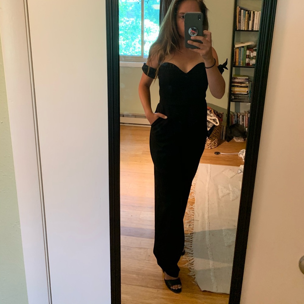 Black Strapless Jumpsuit Womens